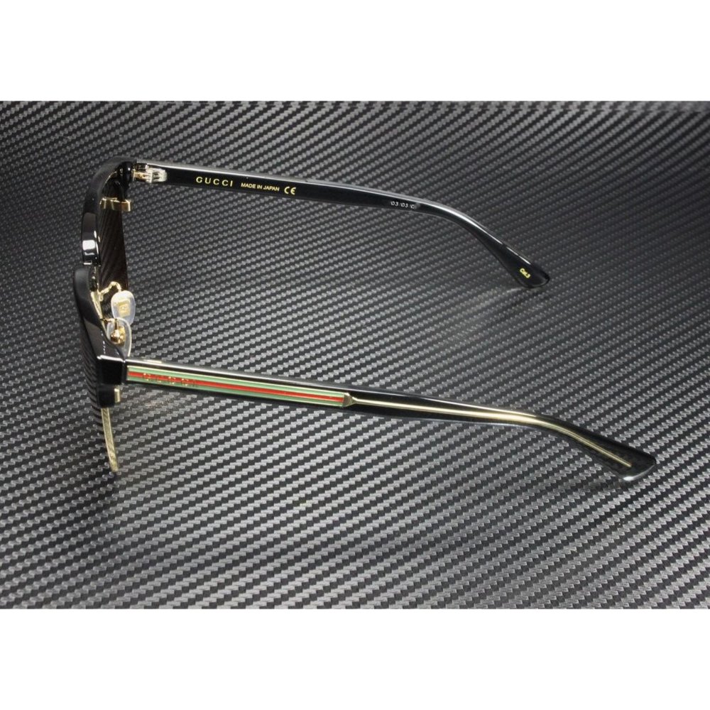 Gucci Rectangular Brown Black Mens Sunglasses - Picture 4 of 5